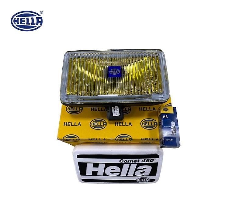 HELLA 12V SİS LAMBASI COMET 450 DİKDÖRTGEN (YAYICI-SİS (ÇOK ÇİZGİLİ) (BEYAZ CAM SARI IŞIK) (161*90)