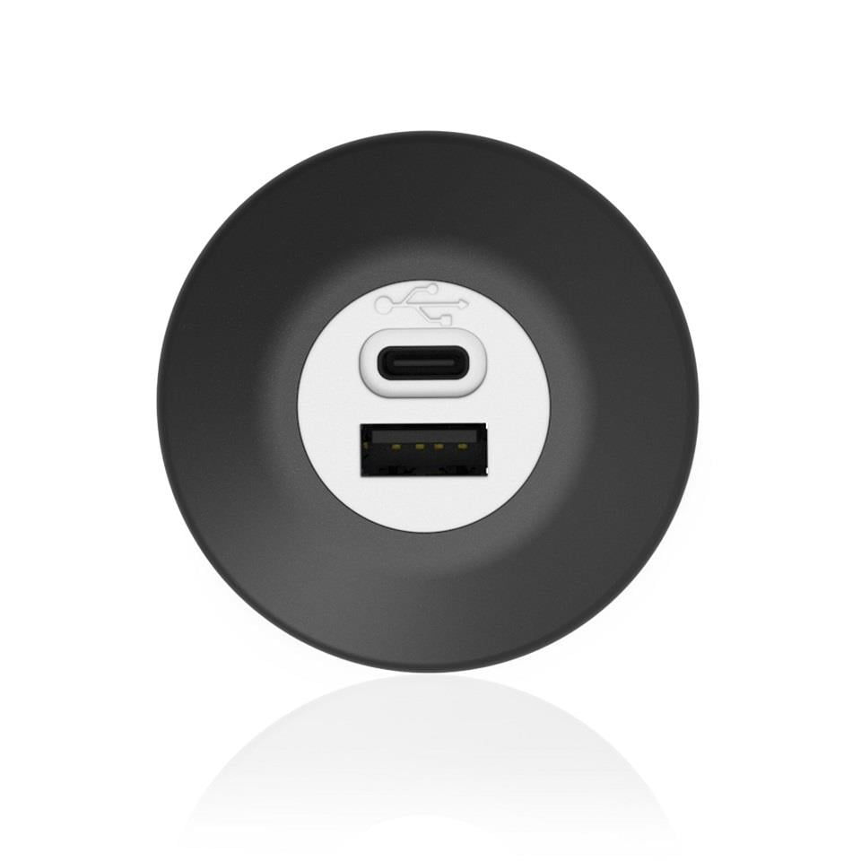 SANEL 12V-24V TELEFON ŞARJ CİHAZI (USB+TYPE-C) (1A X 2) (YEŞİL LED IŞIK)