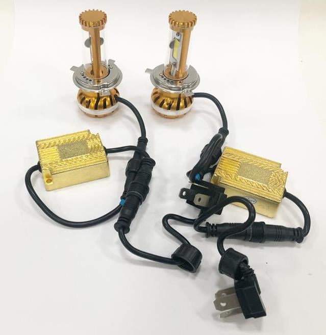 9V-32V H4 LED XENON FAR AMPUL SETİ 6000K 5200 LÜMEN (COB LED)