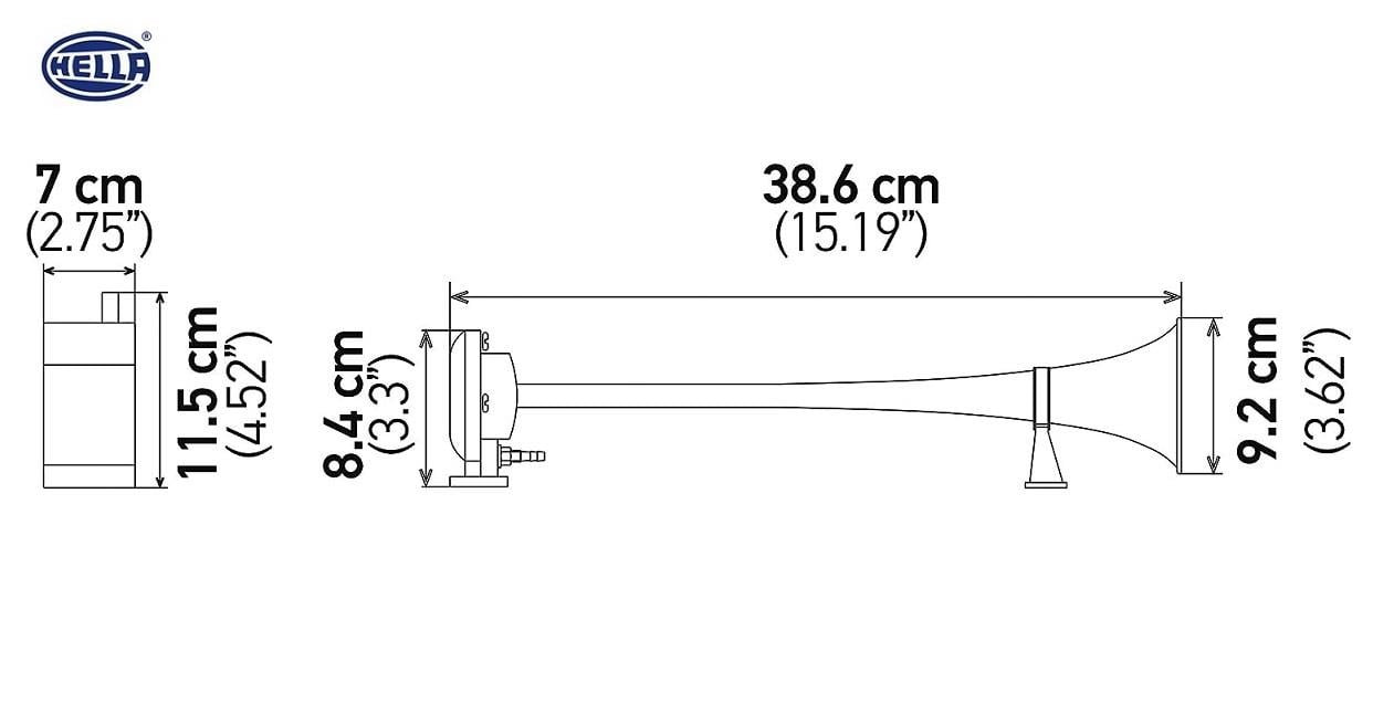 HELLA 24V HAVALI KORNA TEKLİ KROM (MARİN) (KOMPRESÖRLÜ)