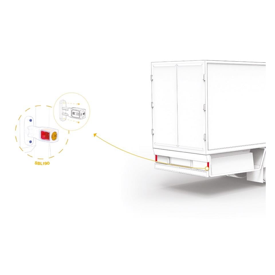 SANEL 12V-24V DORSE DIŞ İŞARET BOYNUZ LAMBASI KISA (LEDLİ) SARI-KIRMIZI-BEYAZ