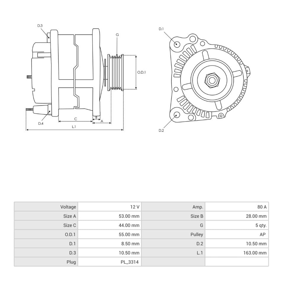12V ALTERNATÖR DİNAMO 70 A (S-IG-L) GEELY-TOYOTA COROLLA 1.6 1992-1999