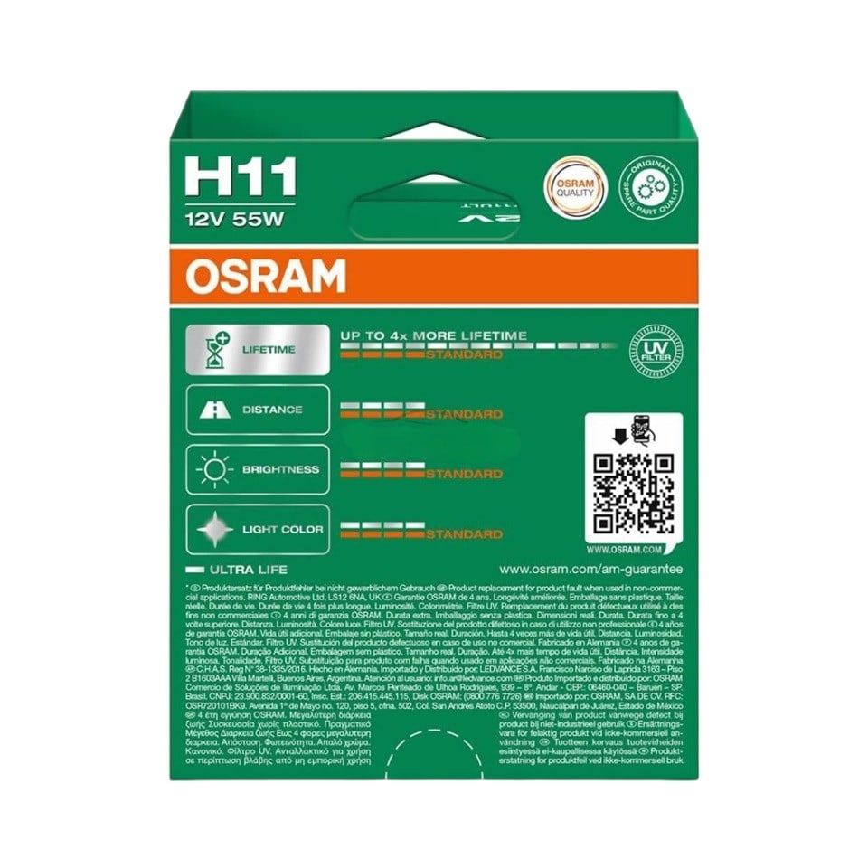 OSRAM 12V H11/H8/HB9/H16 XENON LED FAR AMPUL SETİ +%300 FAZLA IŞIK 6000K