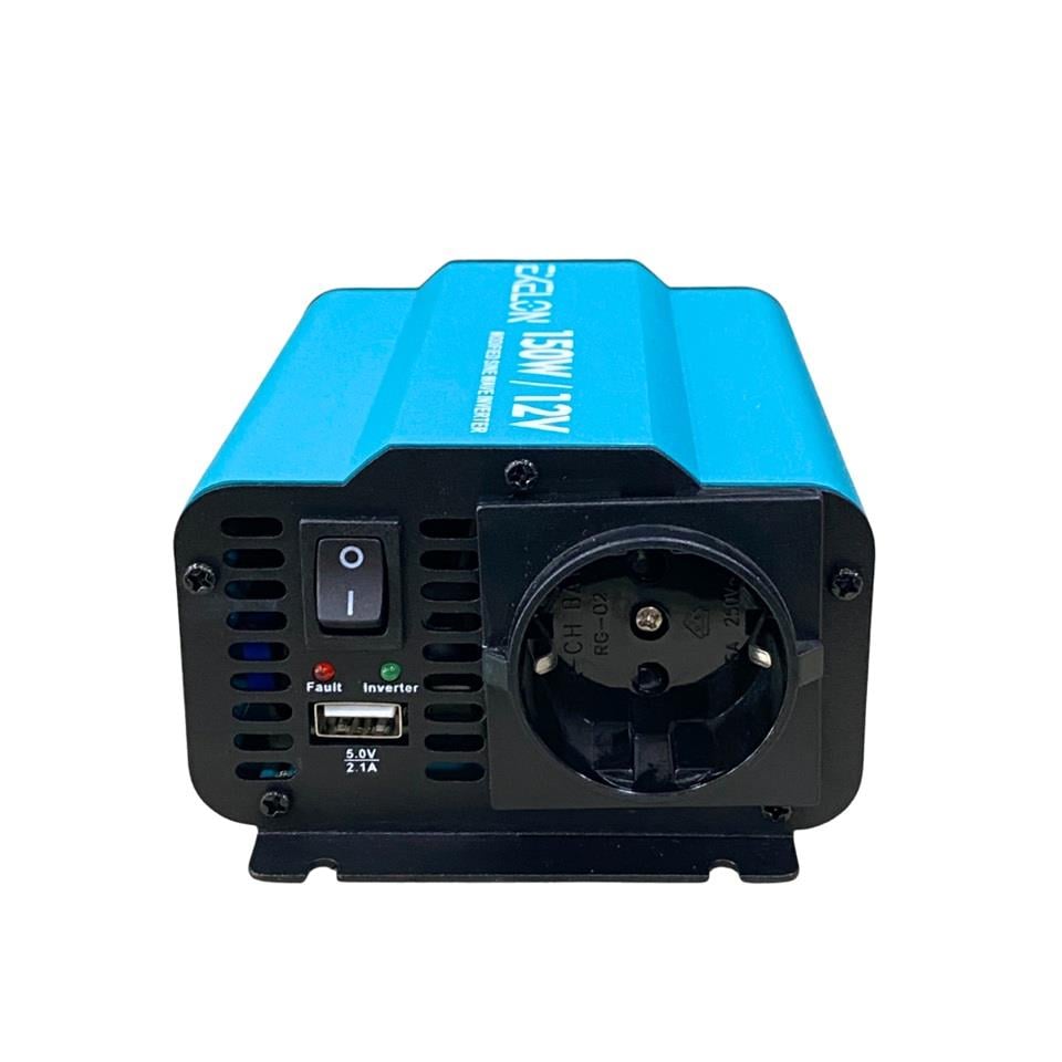 EXELON 12V DC > 220V AC İNVERTER 300W (MODİFİYE SİNÜS) (USB ÇIKIŞLI-MAŞALI)