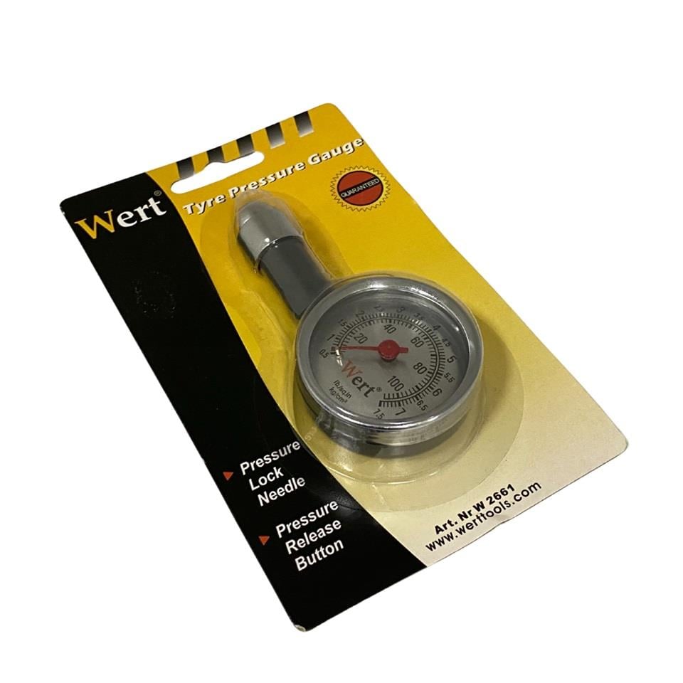 LASTİK HAVA BASINÇ ÖLÇER (0-100 psi / 0-7.5 bar) (ANALOG) (METAL)