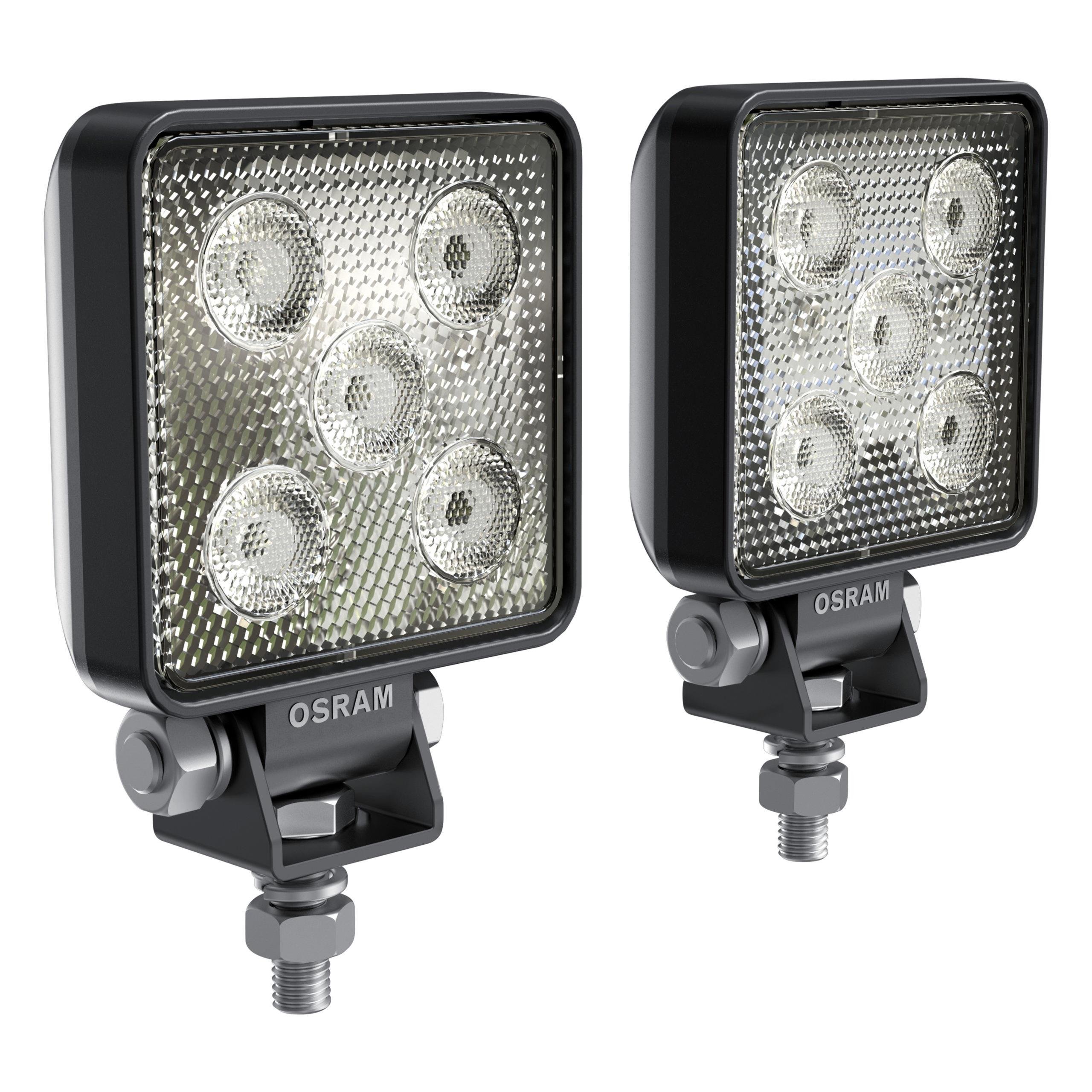 OSRAM 12V-24V ÇALIŞMA LAMBASI KARE 8W 6000K 550 LÜMEN (5 LEDLİ) (43 MT MESAFE) (73*73/97 MM) (2 AD)