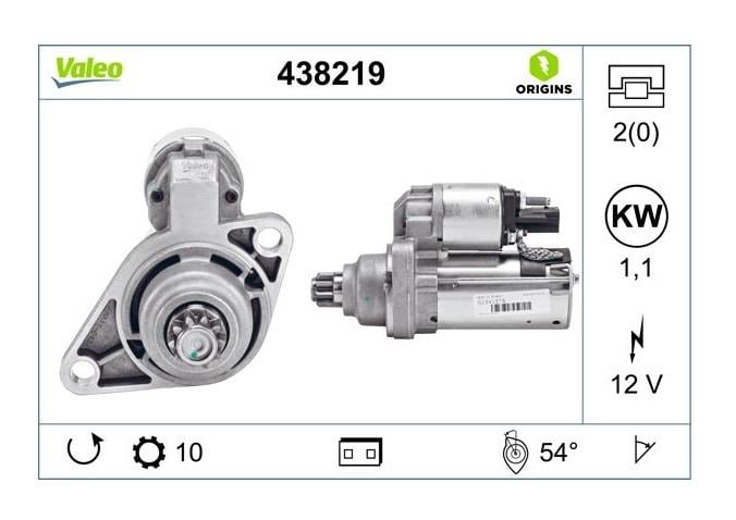 VALEO 12V MARŞ MOTORU 10 DİŞ 1.1 KW TERS AUDI-SEAT-SKODA-VW