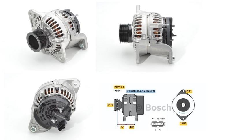 BOSCH 24V ALTERNATÖR DİNAMO 110 A (5 FİŞ SOKETLİ) (W-L-15-S-DFM) RENAULT-VOLVO