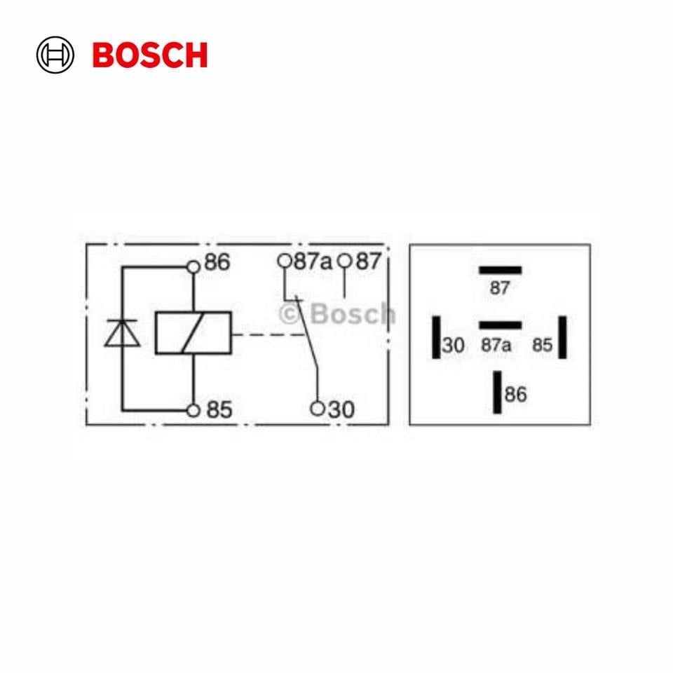 BOSCH 12V RÖLE 5 UÇLU 20/30A (ÇİFT PLATİN) (87a) (DİYOTLU)