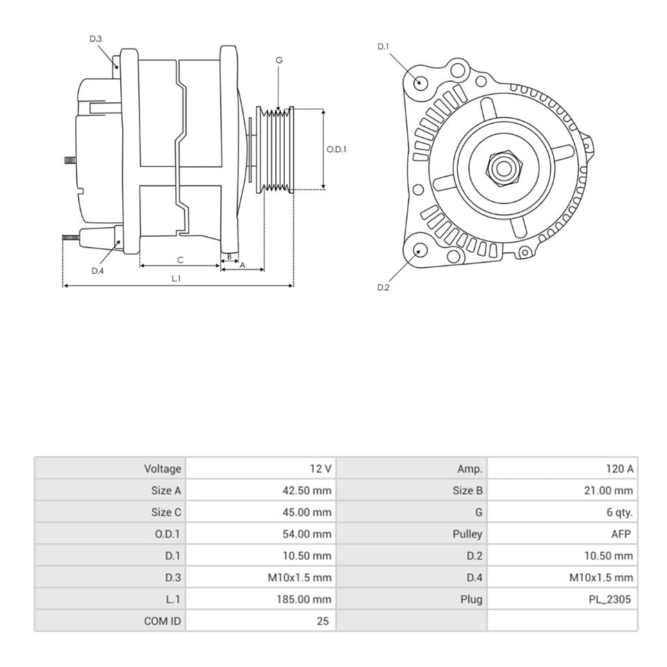 12V ALTERNATÖR DİNAMO VALEO TİPİ 120 A (LIN) FORD FIESTA VI-MAZDA 2