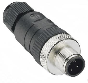 DÜZ KONNEKTOR ERKEK (4 FİŞ) (M12)