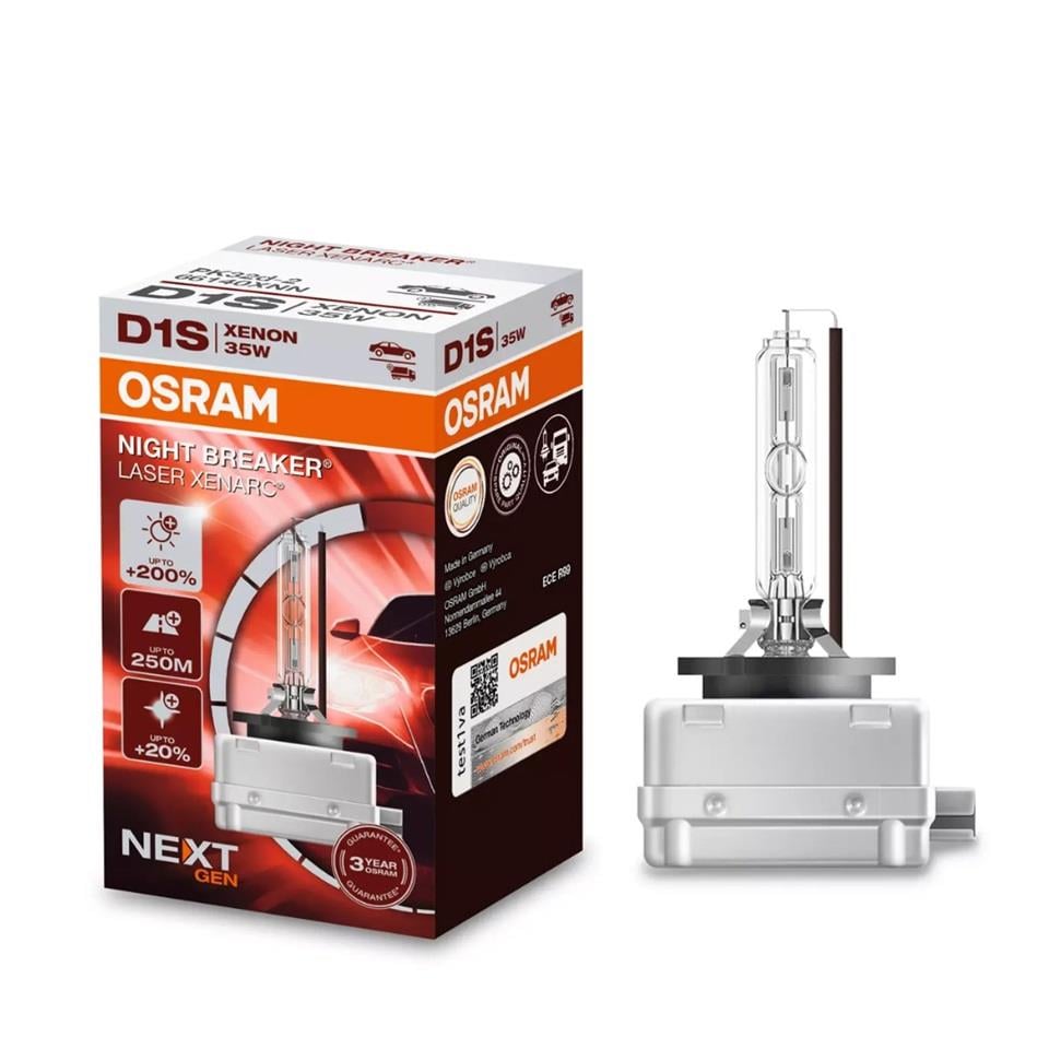 OSRAM XENON AMPUL D1S 35W +%200 FAZLA IŞIK 4450K NIGHT BREAKER UNLIMITED