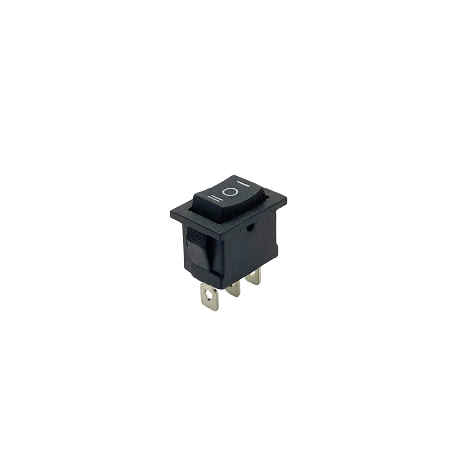 TUŞLU ANAHTAR MİNİ (3 FİŞ) (ÇİFT TARAFA YAYLI) (ON-OFF-ON) (6A 250V / 10A 125V AC) KCD1-2
