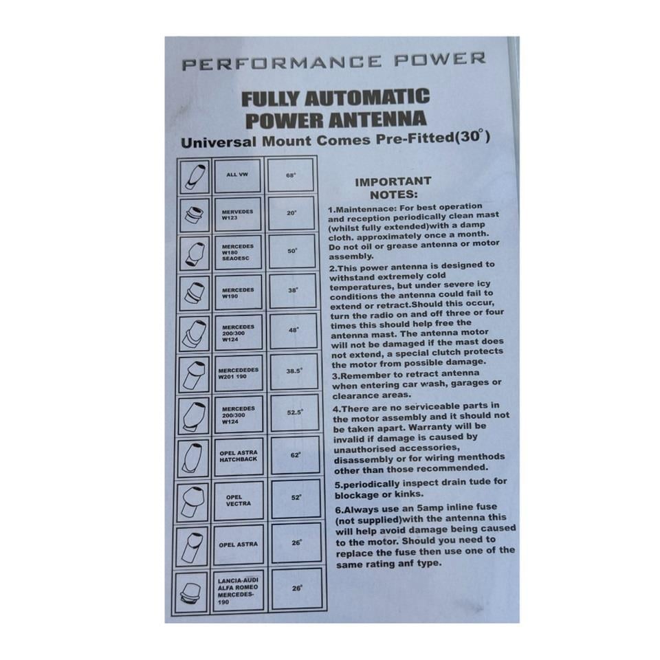 12V OTOMATİK ANTEN (12 APARATLI) UNIVERSAL