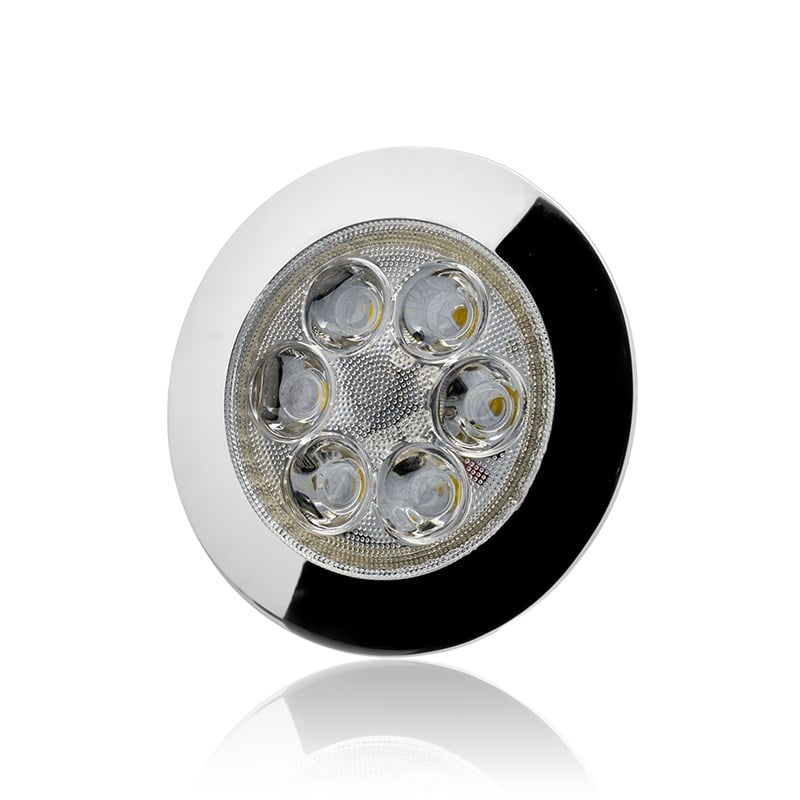 SANEL 12V-24V SPOT TAVAN LAMBA 6 LEDLİ 3000K SICAK BEYAZ (SU GEÇİRMEZ) (90 MM) (BUTONSUZ)