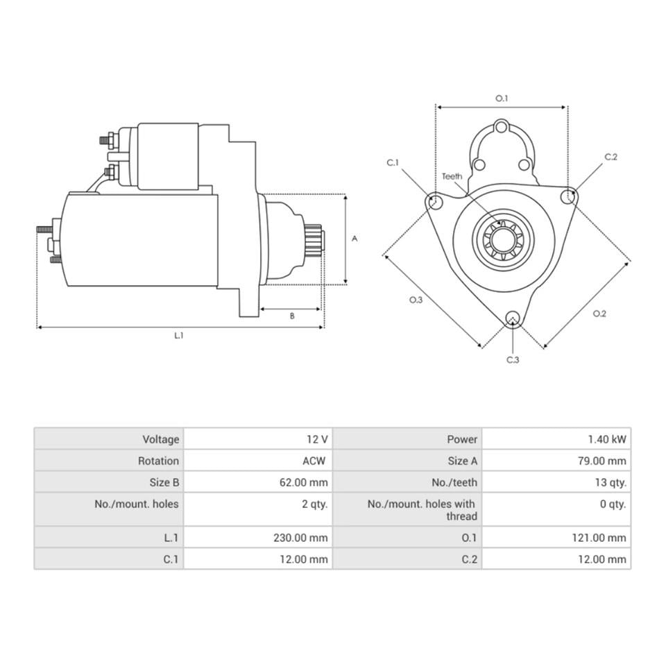 12V MARŞ MOTORU VALEO TİPİ 12 DİŞ 1.8 KW AUDI A3-SEAT LEON-SKODA OCTAVIA-VW GOLF VII/JETTA/POLO