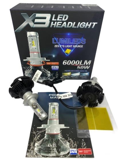 X3 9-32V H7 LED XENON FAR AMPUL SETİ 65000K 6000 LÜMEN 50W (3 RENK) PHILIPS ÇİPLİ
