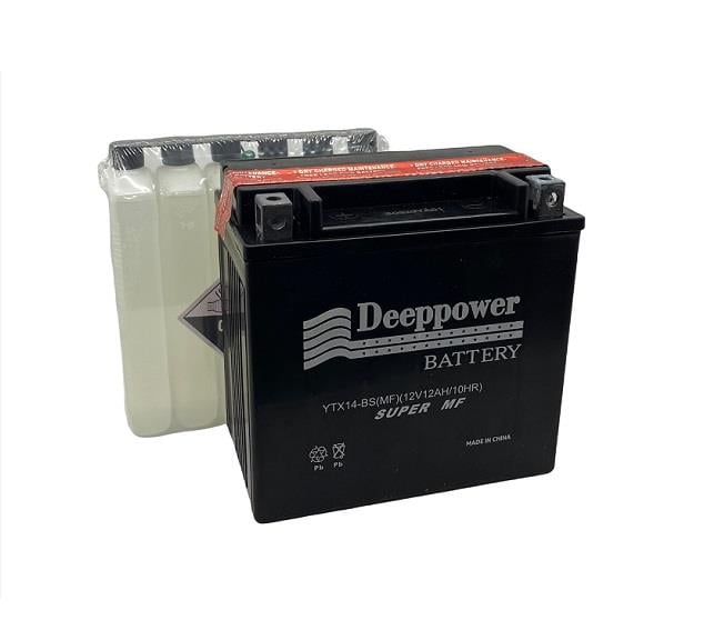 DEEPPOWER 12V 12 AH MOTOSİKLET AKÜSÜ (150*87*145) (YTX14-BS) (TERS)