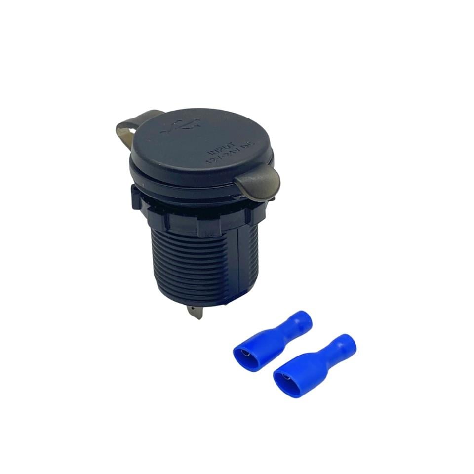 9V-30V TELEFON ŞARJ CİHAZI (USB+TYPE-C) (3.1A) (KAPAKLI MARİN)