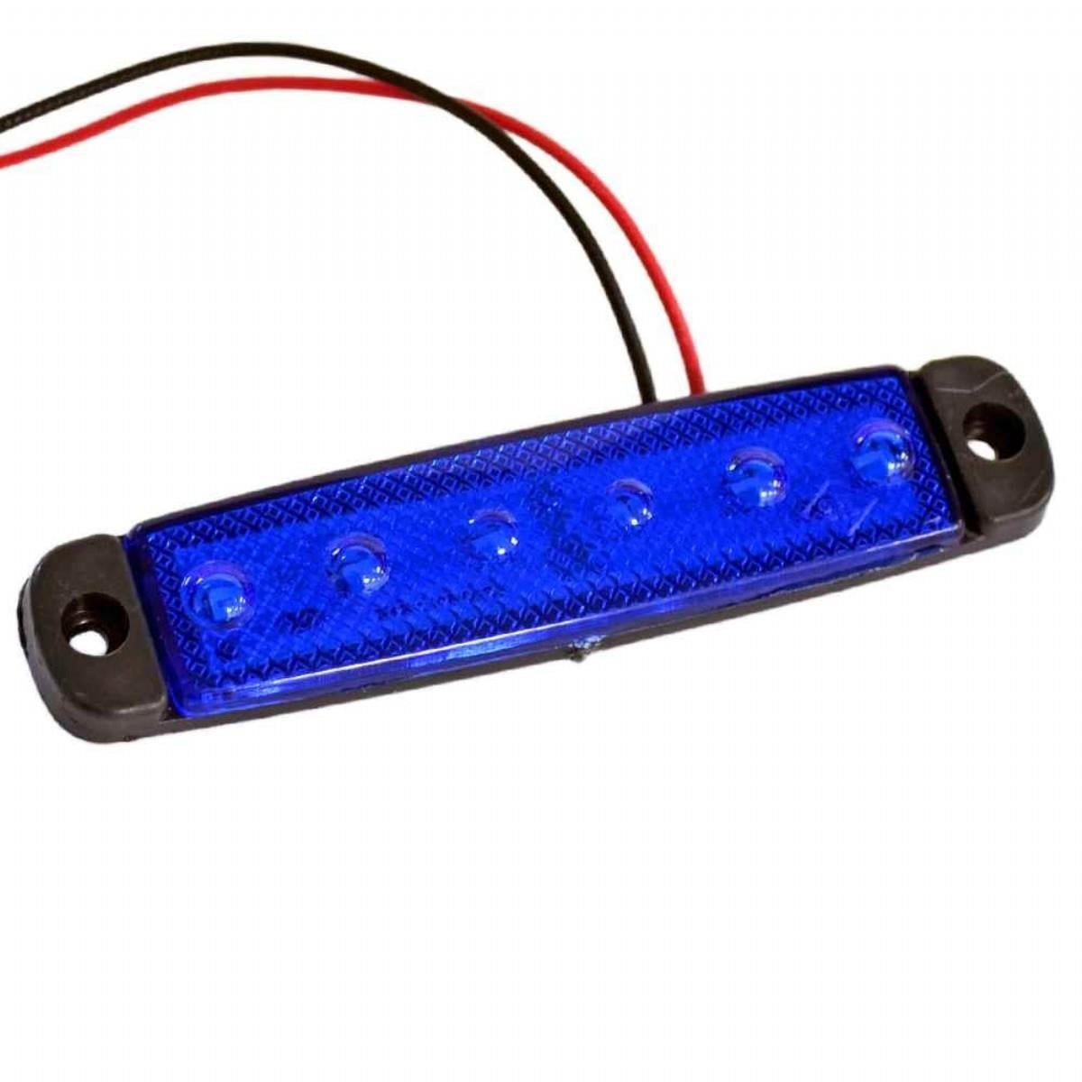 12V PARMAK LAMBA 6-LEDLİ MAVİ (95*19 MM)