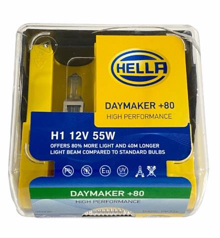 HELLA 12V H1 AMPUL 55W +%80 DAYMAKER 3500K FAZLA IŞIK (2 AD)