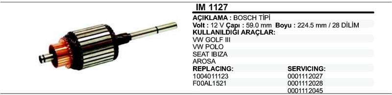 12V MARŞ KOLLEKTÖRÜ BOSCH TİPİ VW GOLF III/POLO SEAT IBIZA