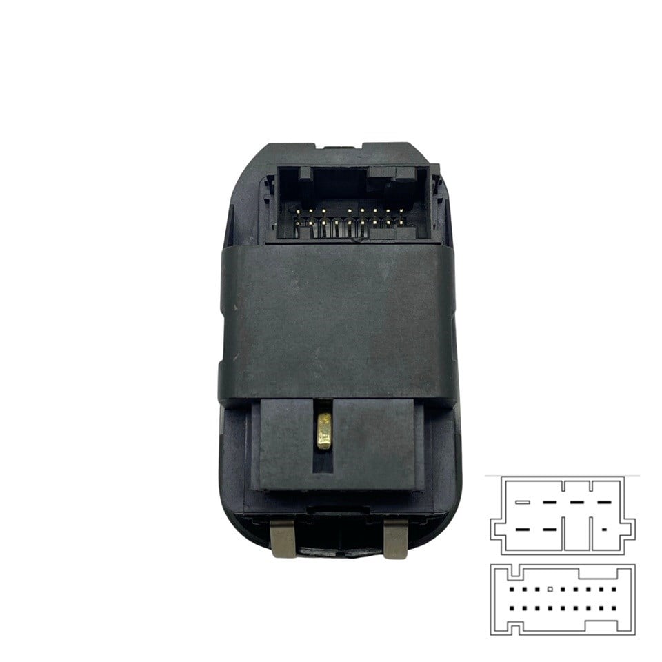 CAM ANAHTARI AYNA AYARLI (SOL KAPI) (17 FİŞ) PEUGEOT 206/PARTNER