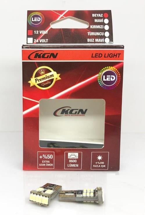 12V DİPSİZ AMPUL T10 18 LEDLİ BEYAZ (2 AD)