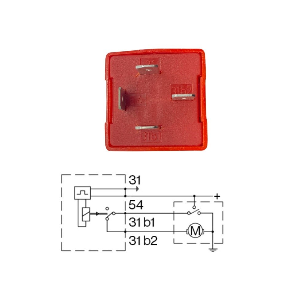 SANEL 12V SİLECEK ZAMAN RÖLESİ 4 UÇLU (31B1-54-31-31B2) BMC-CHRYSLER-FORD-MAGIRUS