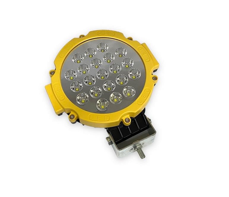 10V-30V LED LAMBA OFF-ROAD 51W (17 X 3W) (YUVARLAK) (155*155 MM) SARI KAPAK BEYAZ LENS
