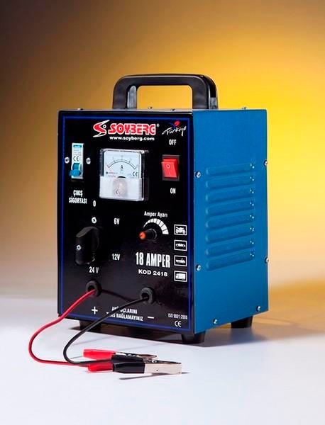 SOYBERG 6V-12V-24V ŞARJ REDRESÖRÜ 18 A (AKÜ ŞARJ CİHAZI) (YAVAŞ-HIZLI) 