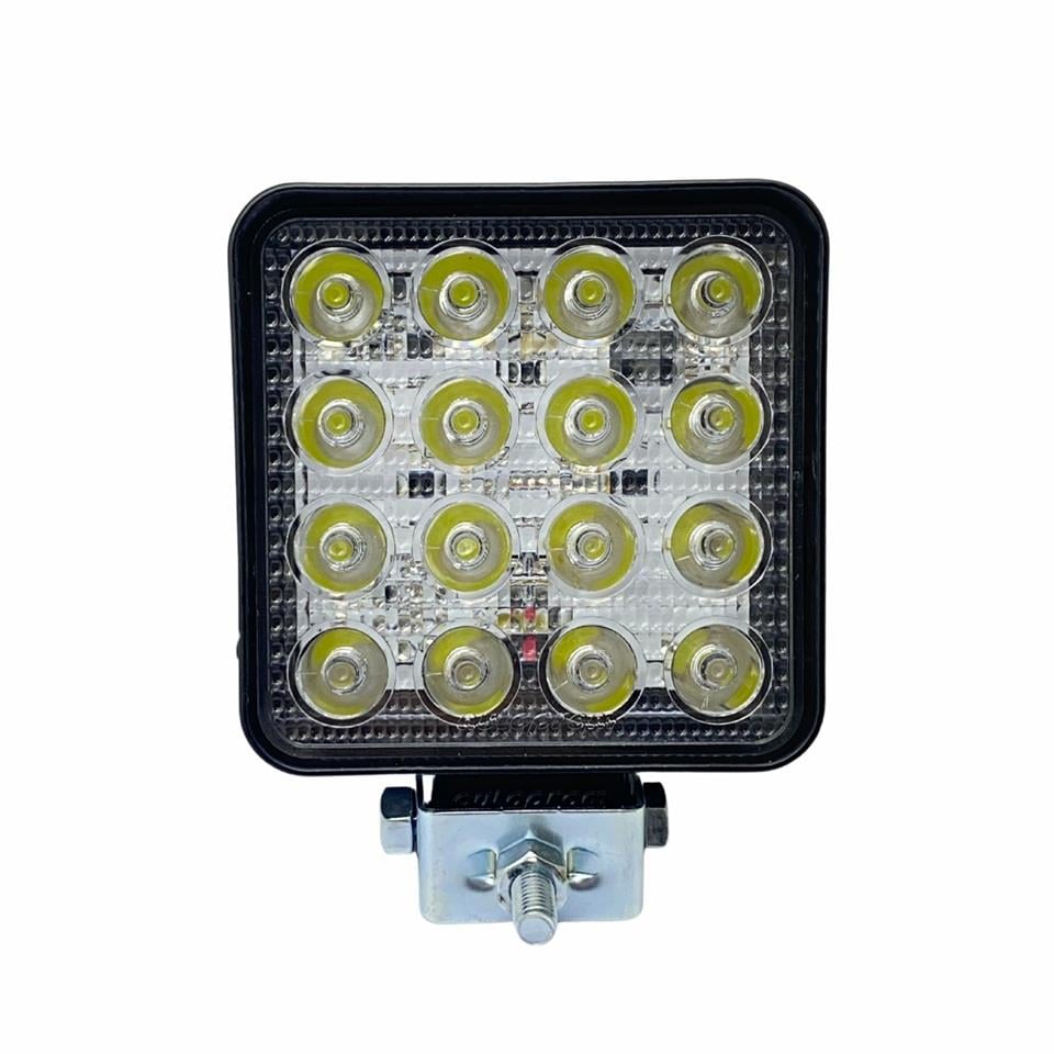 10V-80V ÇALIŞMA LAMBASI KARE (16 X 3W POWER LEDLİ) (107*107*49 MM)