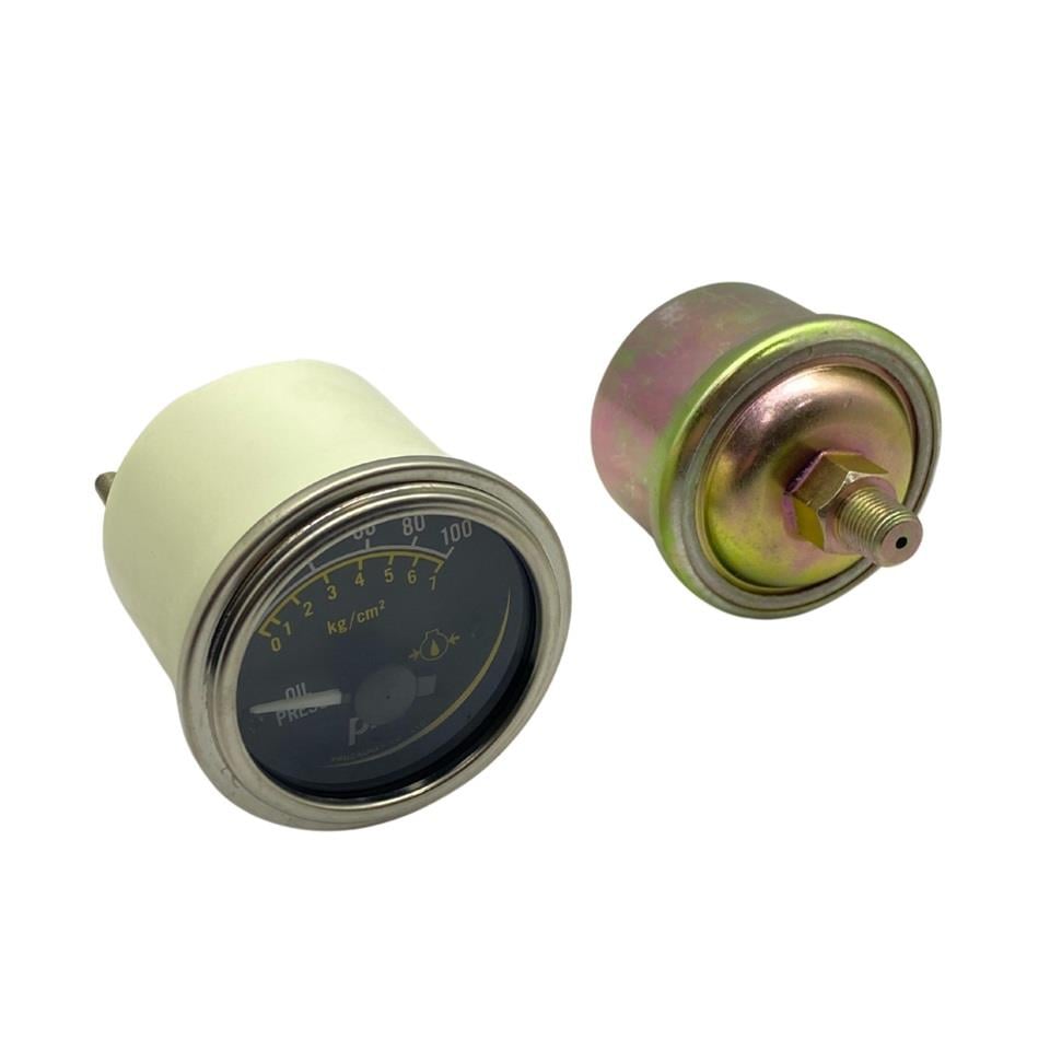24V YAĞ SAATİ-ATOM YAĞ MÜŞÜRÜ (0-100 PSİ / 0-7 BAR) (M10*1) (52 MM) İŞ MAKİNASI