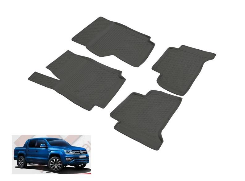 4D ARAÇ PASPASI (SİYAH) (4 PARÇA) (KAUÇUK 1.KALİTE) VW AMAROK 2010 >