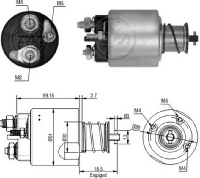 ZM 12V MARŞ OTOMATİĞİ VALEO TİPİ D7 SERİSİ (2/3 DELİK) M5 SAĞ (KISA CIVATA)