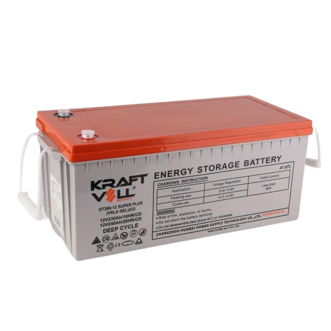 KRAFTVOLL 12V 230 AH/240 AH DEEP CYCLE JEL AKÜ (532*249*272) (66 KG)