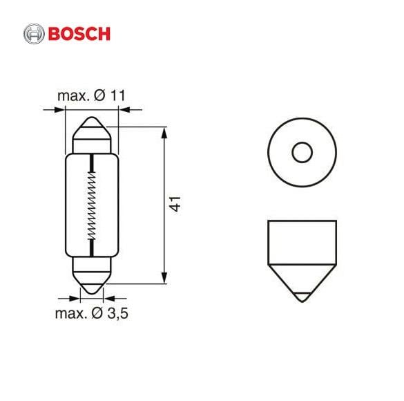 BOSCH 12V SOFİT AMPUL 10W UZUN TİP (41 MM)