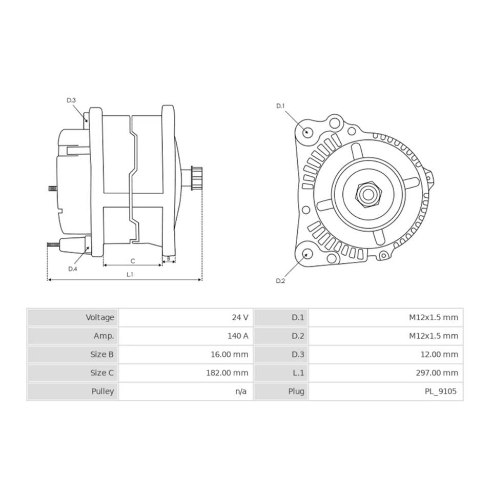 24V ALTERNATÖR DİNAMO BOSCH TİPİ 140 A (L) (SAĞ AYAK)