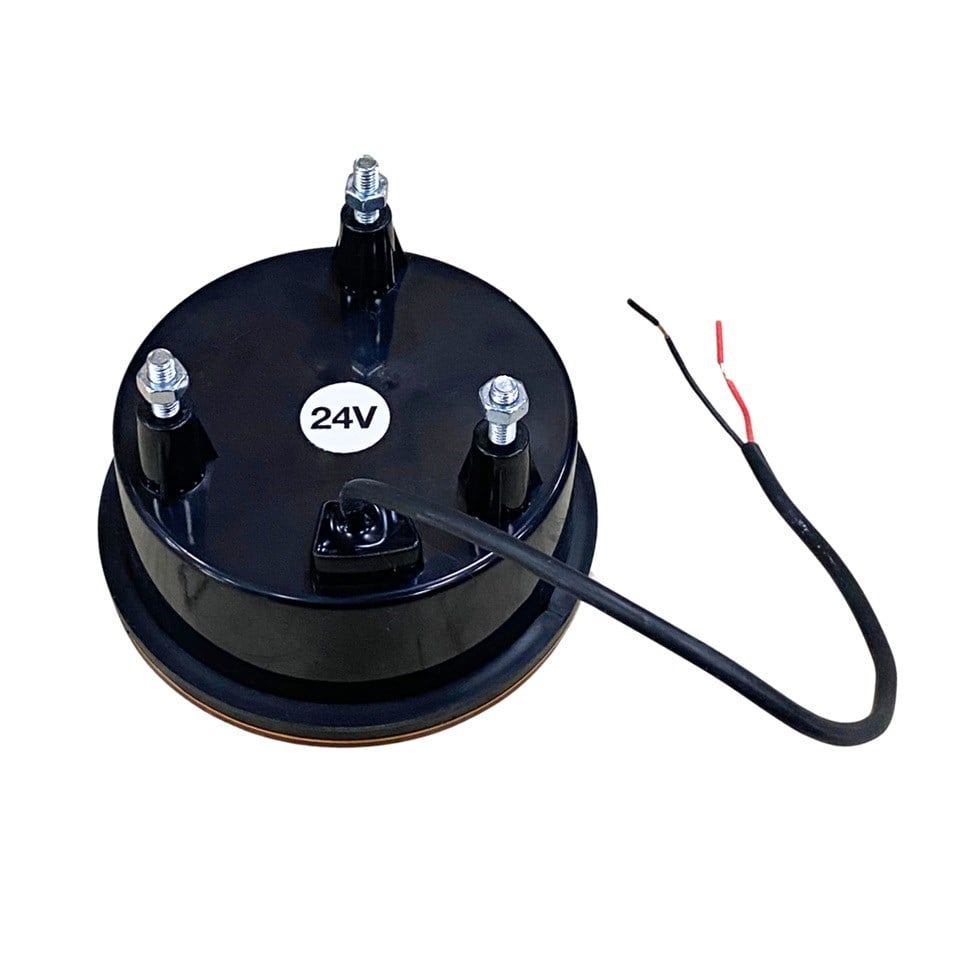 24V SİNYAL LAMBASI+REFLEKTÖR (6 LEDLİ) YUVARLAK SARI SOKETLİ (98 MM)
