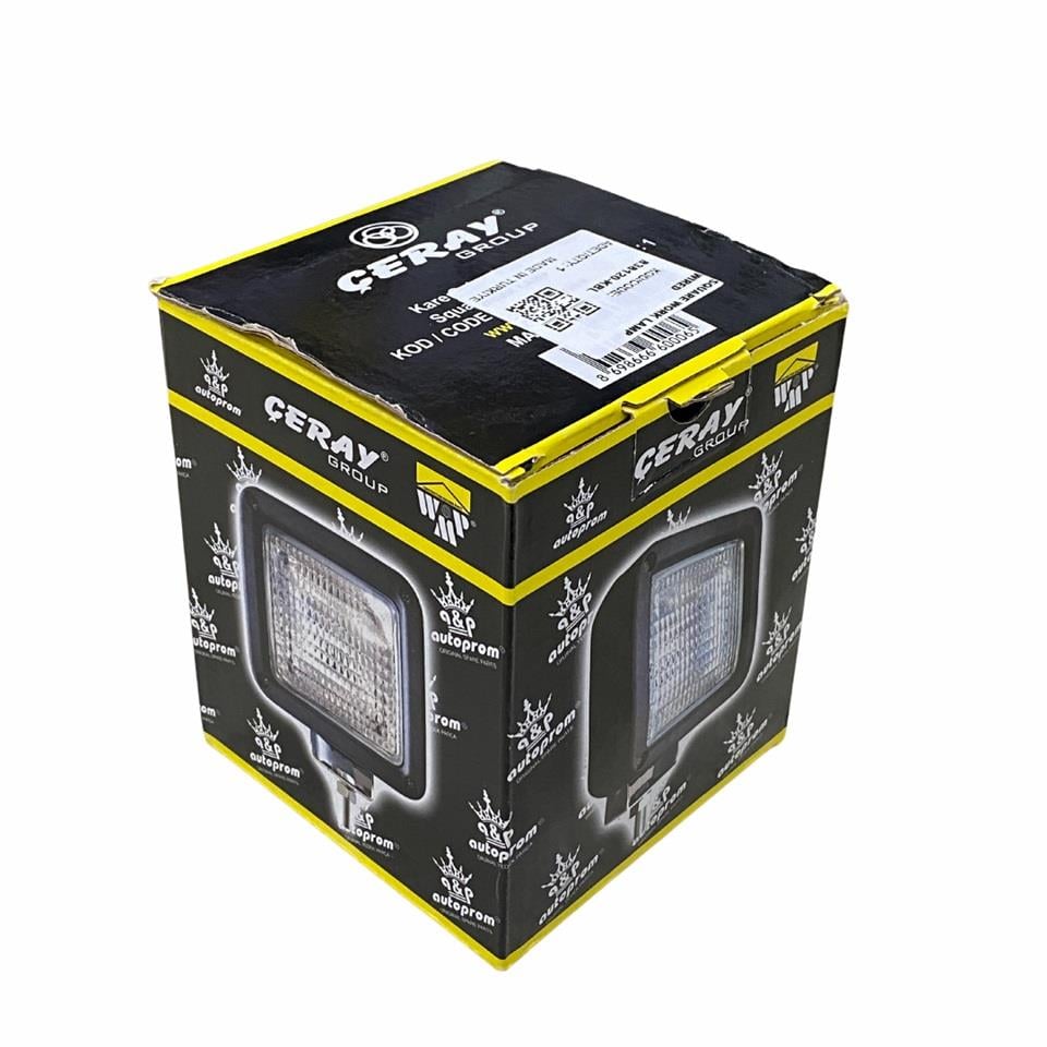 ÇALIŞMA LAMBASI-FARI KARE KABLOLU (H3 AMPULSÜZ) (80*80 MM) FORKLİFT-İŞ MAKİNASI 