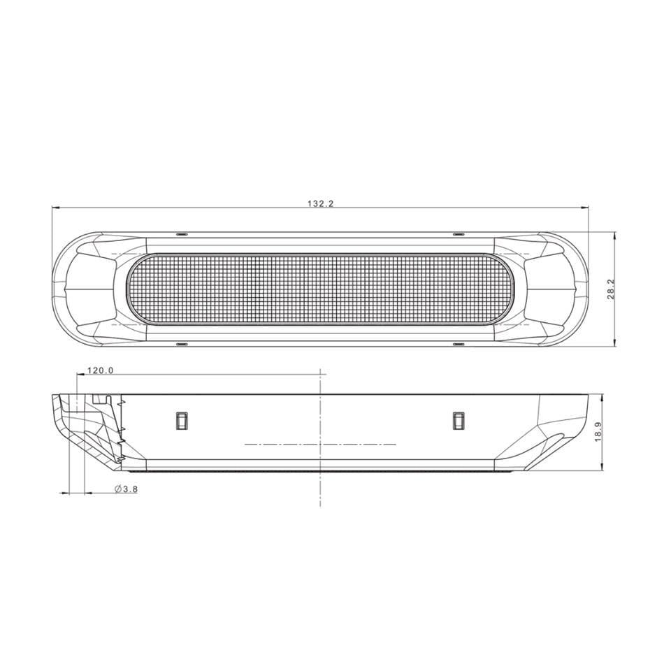 FRISTOM 12V-36V POZİSYON LAMBASI LEDLİ (2 FONKSİYONLU) (SARI-BEYAZ) (132*28 MM) E9