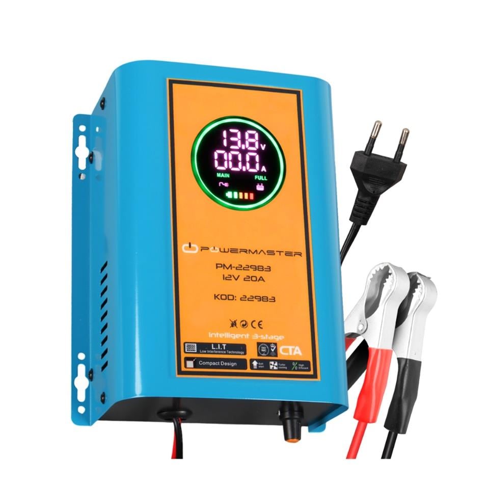 12V ŞARJ REDRESÖRÜ (AKILLI AKÜ ŞARJ CİHAZI) OTOMATİK 20 A