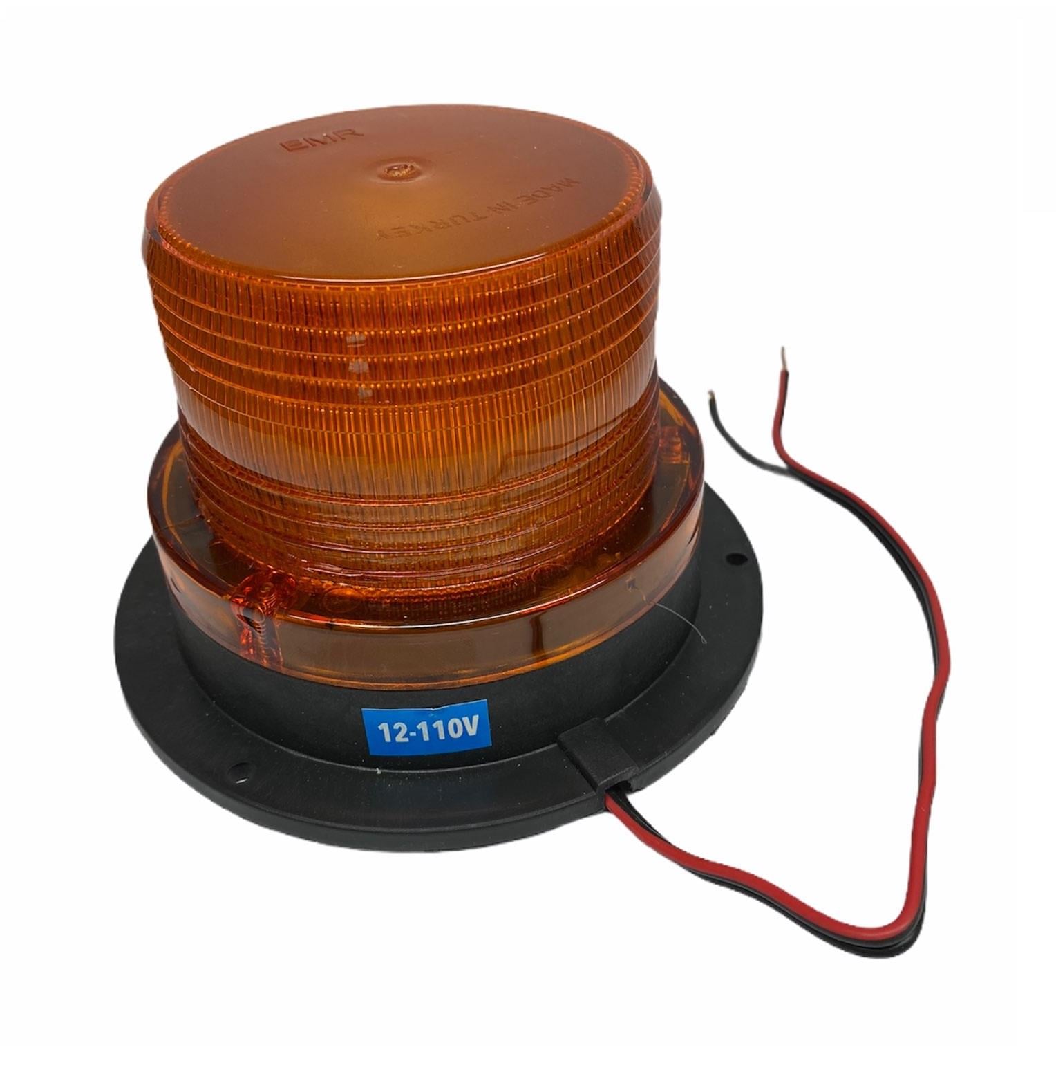 12V-110V ÇAKAR FLAŞ TEPE LAMBA MIKNATISLI KABLOLU LEDLİ (85*93 MM) SARI