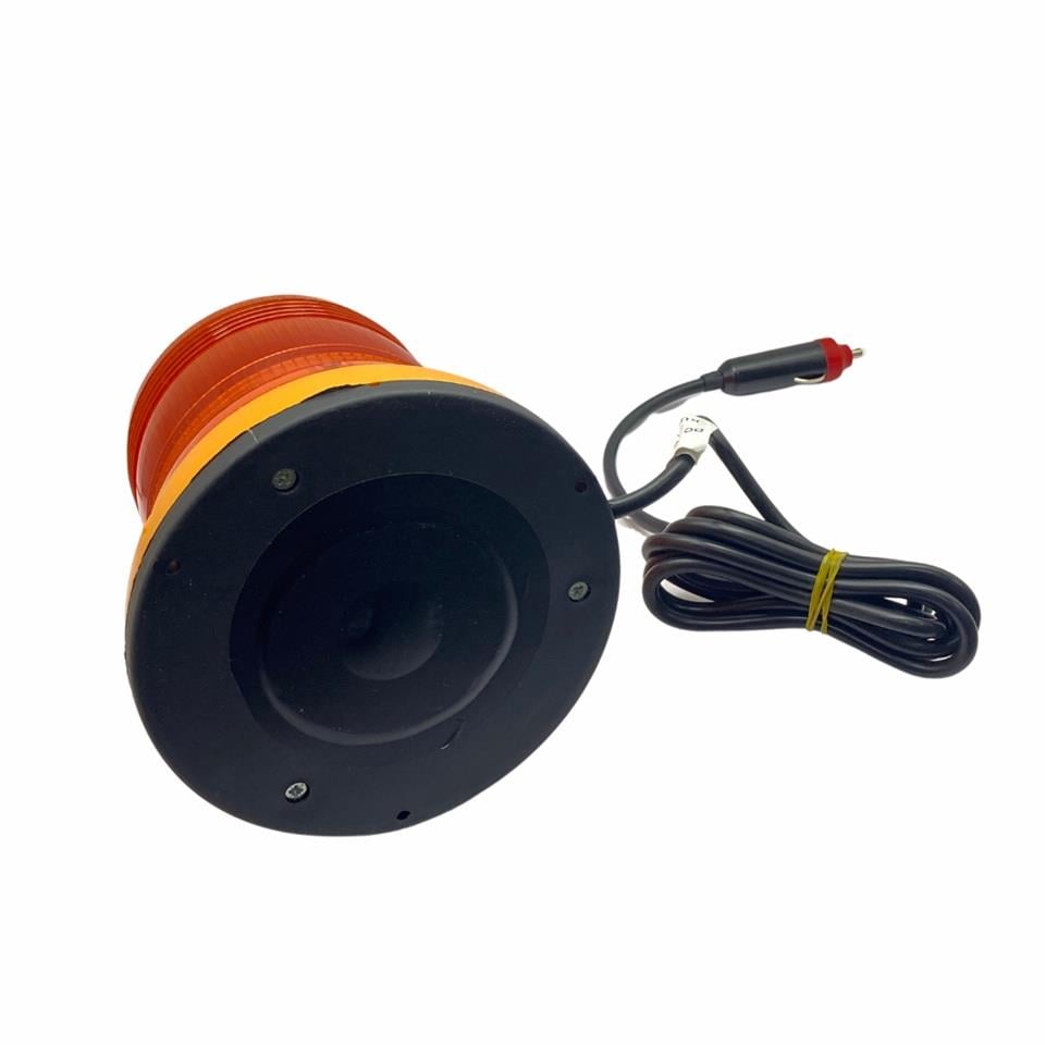 12V-24V ÇAKAR TEPE LAMBA LEDLİ MIKNATISLI ÇAKMAK FİŞLİ SARI (145*145 MM)