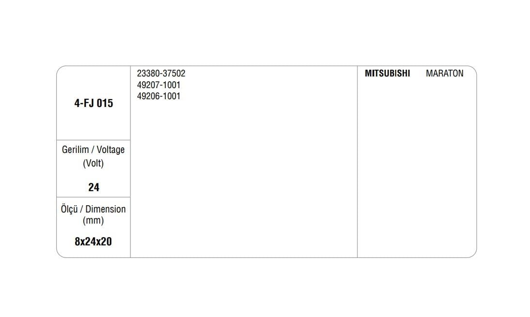 MEGA 24V MARŞ KÖMÜRÜ MITSUBISHI TİPİ 6 KW (4 AD)