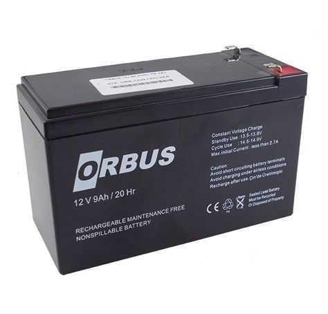 ORBUS 12V 9 AH AKÜ KURU TİP (BÜYÜK FİŞLİ) (150*65*90) (2.45 KG) TSE'Lİ