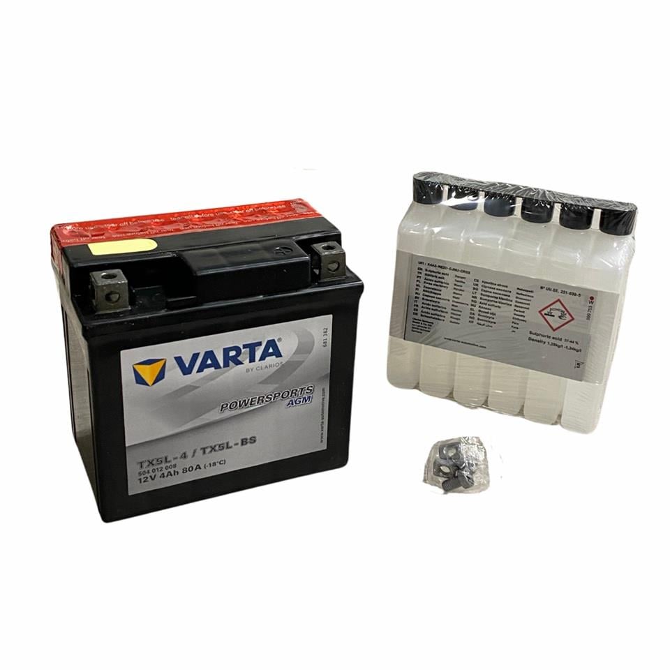 VARTA 12V 4 AH MOTOSİKLET AKÜSÜ AGM 80 A (EN) (114*71*106) (TX5L-4) (TX5L-BS) (YTX5L-BS)