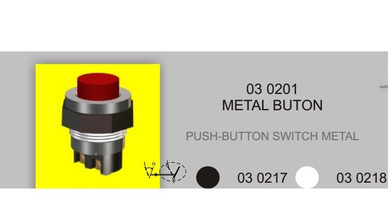 BUTON METAL (VİDALI) (22 MM) KIRMIZI