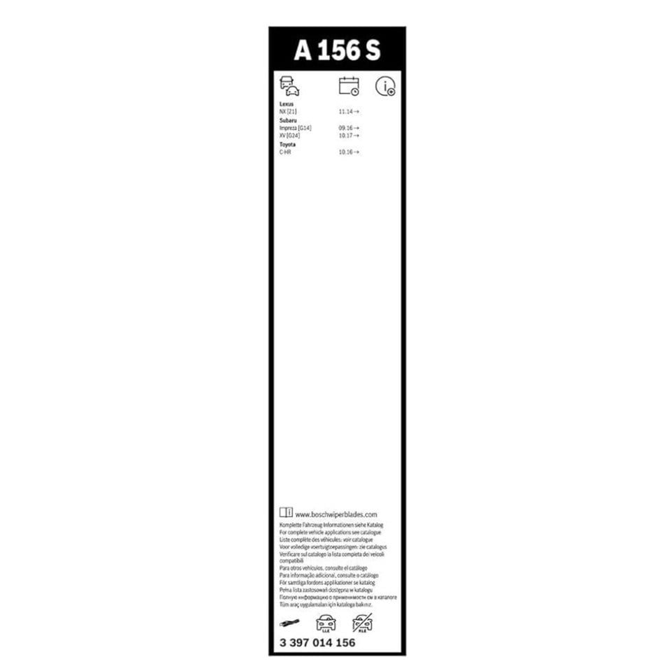 BOSCH SİLECEK SÜPÜRGESİ 650/400 MM AEROTWIN (A156S) LEXUS-SUBARU-TOYOTA