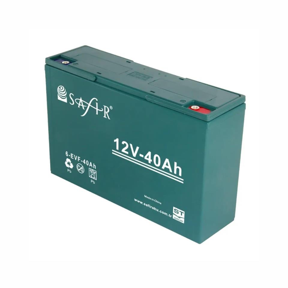 SAFIR 12V 40 AH ELEKTRİKLİ BİSİKLET AKÜSÜ DEEP CYCLE (UZUN ÖMÜRLÜ) (265*75*175)